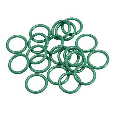 Harfington Uxcell Fluorine Rubber O-Rings FKM Seal Gasket for Vehicle Plumbing, Green, Pack of 20