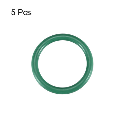Harfington Uxcell Fluorine Rubber O Rings, 27mm OD, 20mm Inner Diameter, 3.5mm Width, Seal Gasket Green 5Pcs