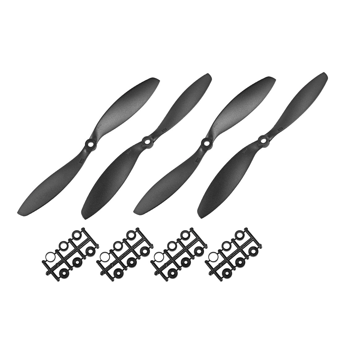 uxcell Uxcell RC Propellers CW CCW 9047 9x4.7 Inch 2-Vane Fixed-Wing for Airplane Toy, Nylon Black 2 Pair with Adapter Rings