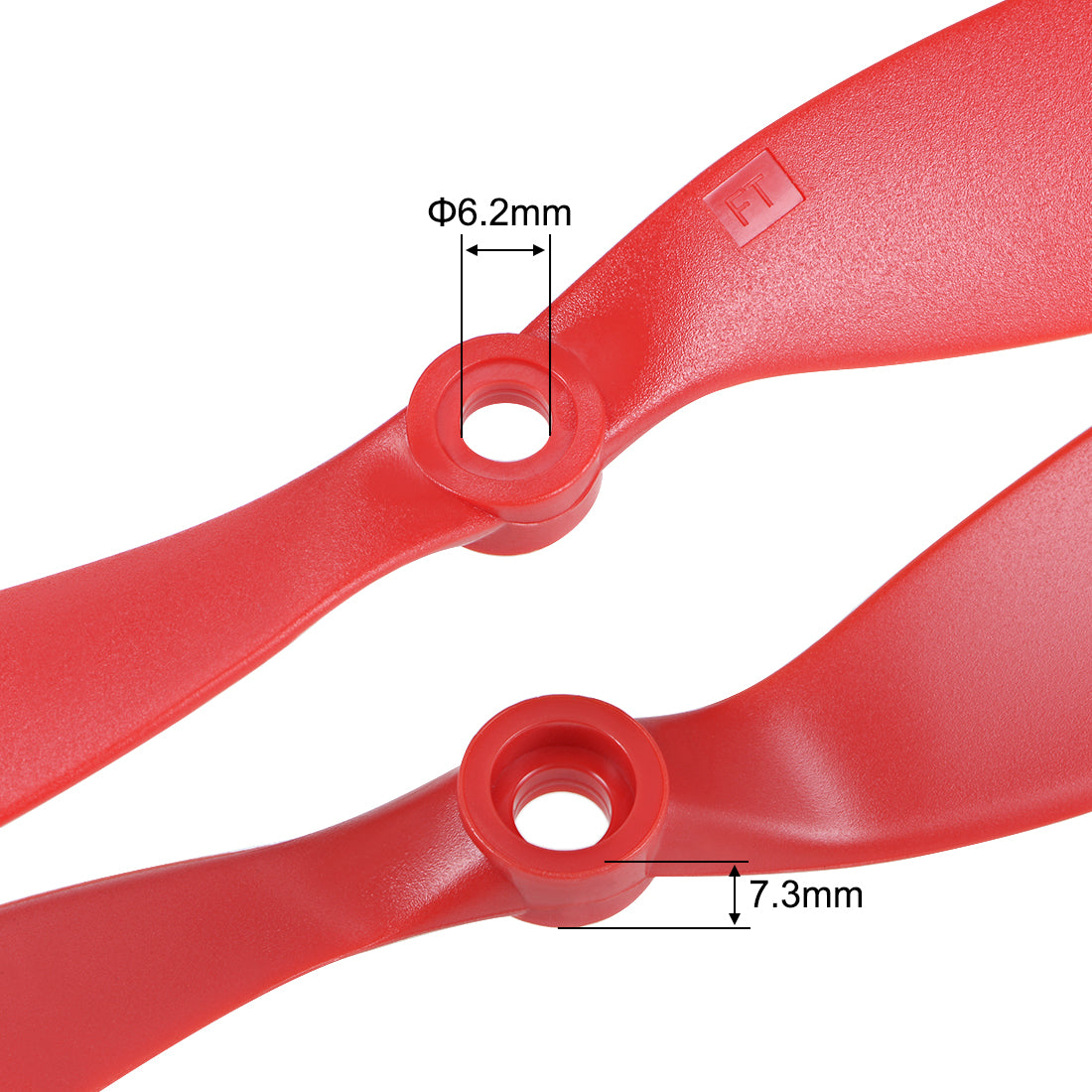 uxcell Uxcell RC Propellers CW CCW 9047 9x4.7 Inch 2-Vane Fixed-Wing for Airplane Toy, Nylon Red 4 Pair with Adapter Rings
