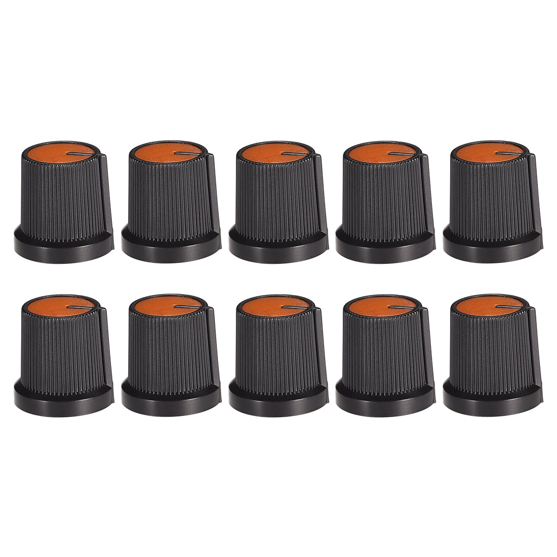 Uxcell Uxcell 10Pcs 6mm Shaft Hole Knob for Speaker Effect Pedal Amplifier Potentiometer Knob Black Yellow