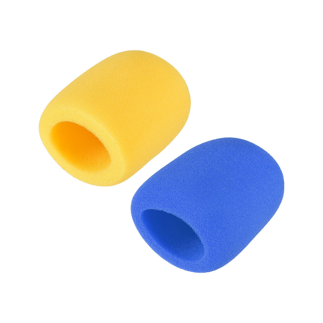 uxcell Uxcell 2PCS Thicken Sponge Foam Mic Cover Handheld Microphone Windscreen Blue Yellow for KTV