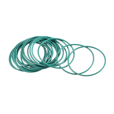 uxcell Uxcell Fluorine Rubber O Rings 26mm OD 24mm Inner Dia 1mm Width Seal Gasket Green 20Pcs