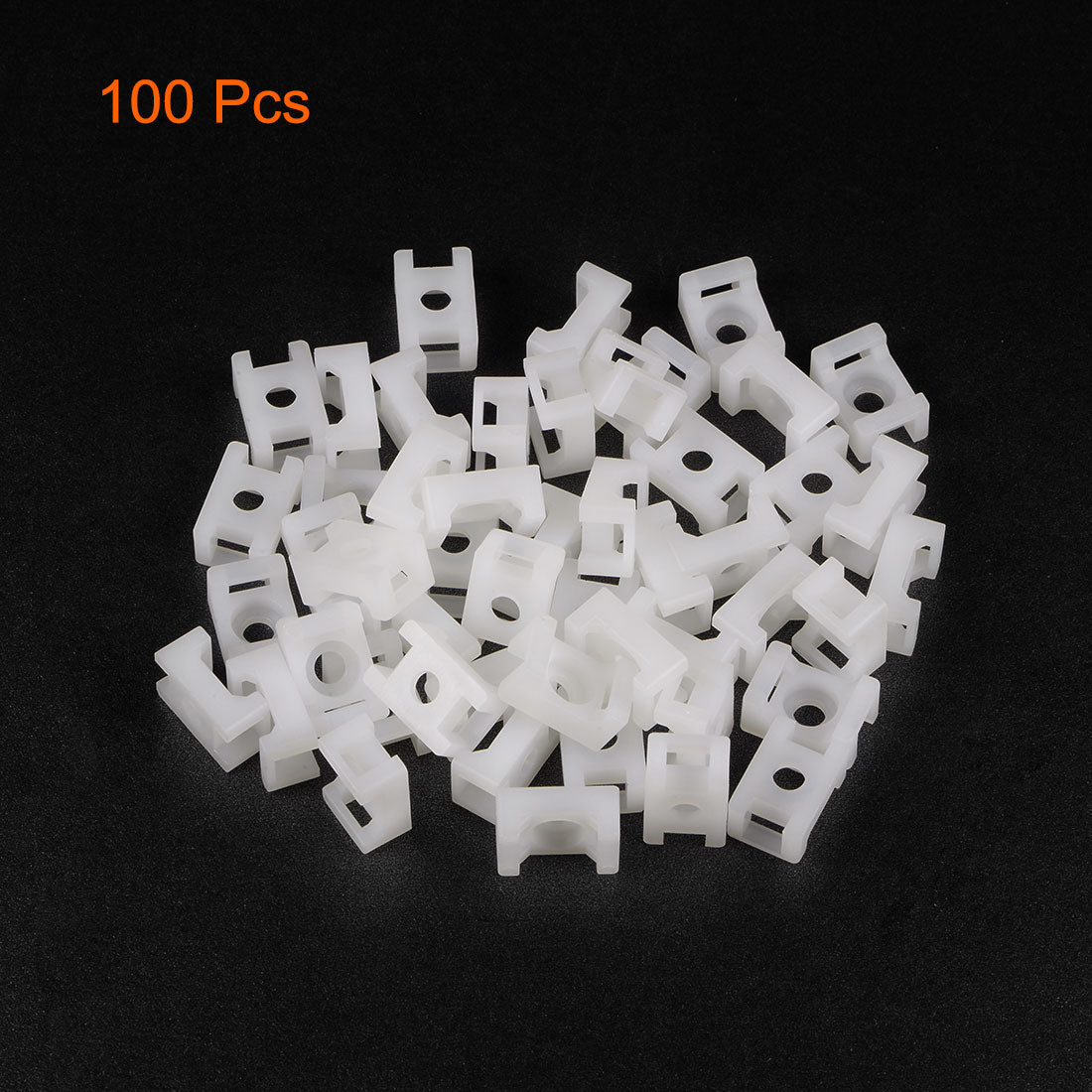 uxcell Uxcell Cable Tie Base Saddle Type Mount Wire Holder Permanently Anchor To Wall Desk 15x10x7mm White 4.1mm Hole 100pcs