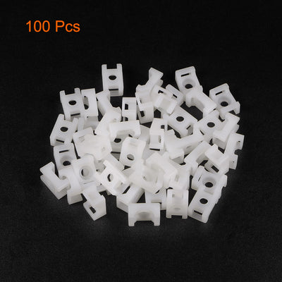 Harfington Uxcell Cable Tie Base Saddle Type Mount Wire Holder Permanently Anchor To Wall Desk 15x10x7mm White 4.1mm Hole 100pcs