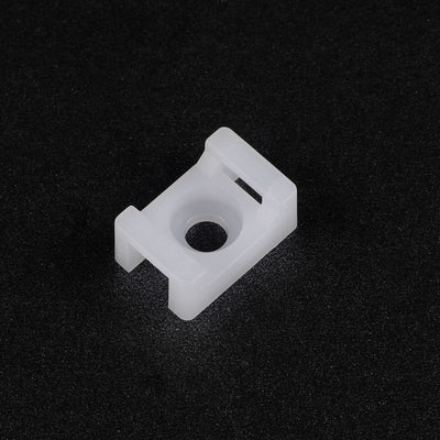 Harfington Uxcell Cable Tie Base Saddle Type Mount Wire Holder Permanently Anchor To Wall Desk 15x10x7mm White 4.1mm Hole 100pcs