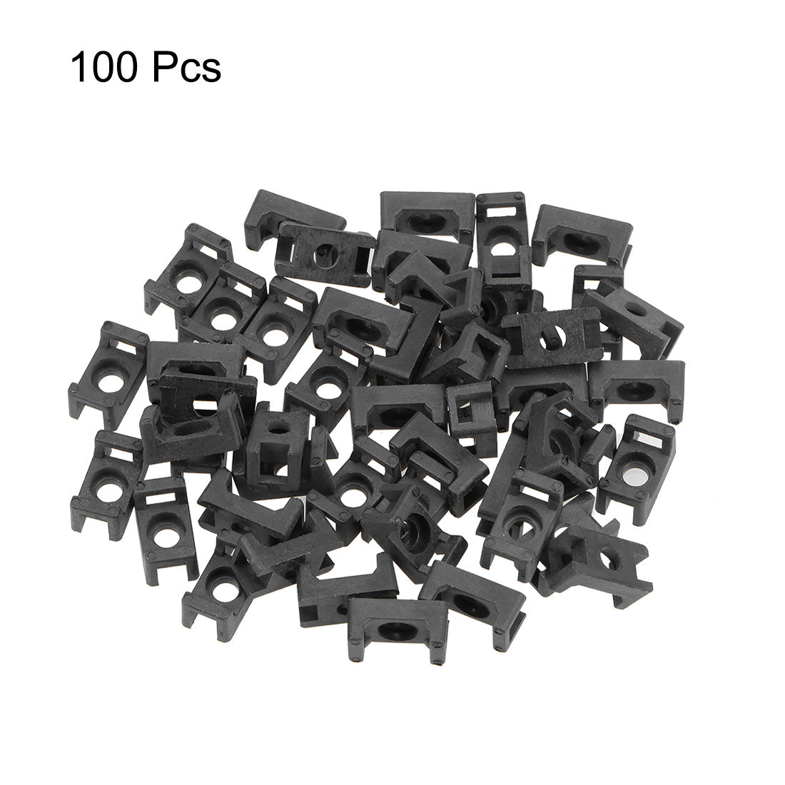 uxcell Uxcell Cable Tie Base Saddle Type Mount Wire Holder Permanently Anchor To Wall Desk 13x7x6mm Black 100pcs