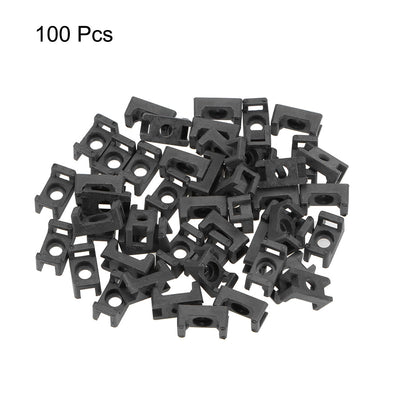 Harfington Uxcell Cable Tie Base Saddle Type Mount Wire Holder Permanently Anchor To Wall Desk 13x7x6mm Black 100pcs