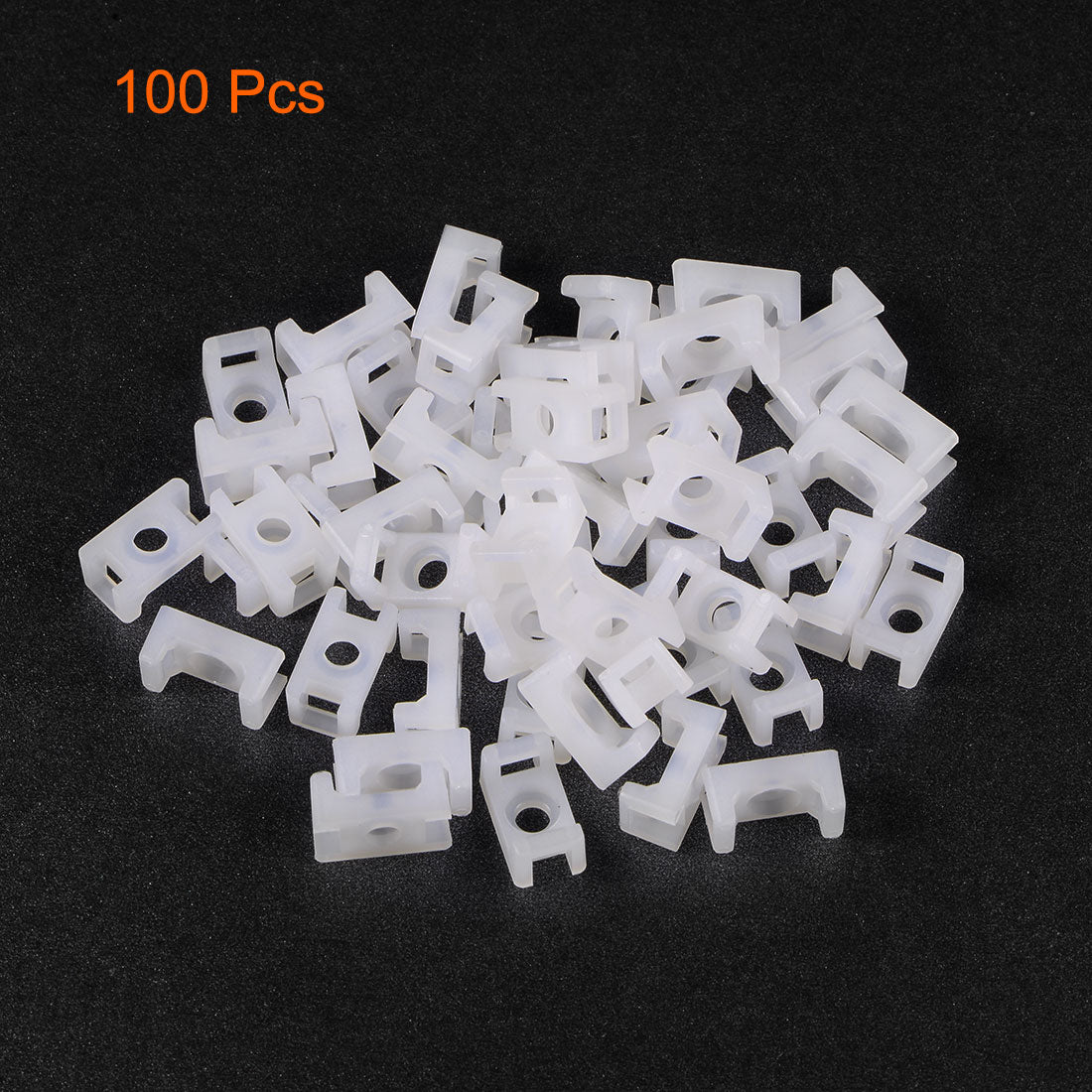uxcell Uxcell Cable Tie Base Saddle Type Mount Wire Holder Permanently Anchor To Wall Desk 13x7x6mm White 100pcs