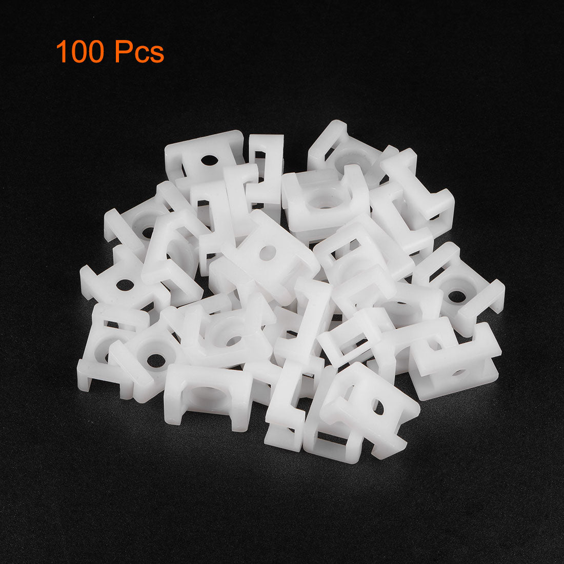 uxcell Uxcell Cable Tie Base Saddle Type Mount Wire Holder Permanently Anchor To Wall Desk 23x16x10mm White 5mm Hole 100pcs