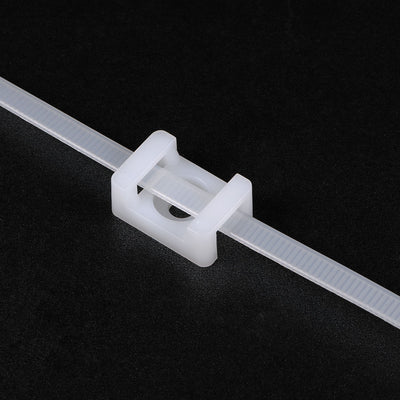 Harfington Uxcell Cable Tie Base Saddle Type Mount Wire Holder Permanently Anchor To Wall Desk 23x16x10mm White 5mm Hole 100pcs