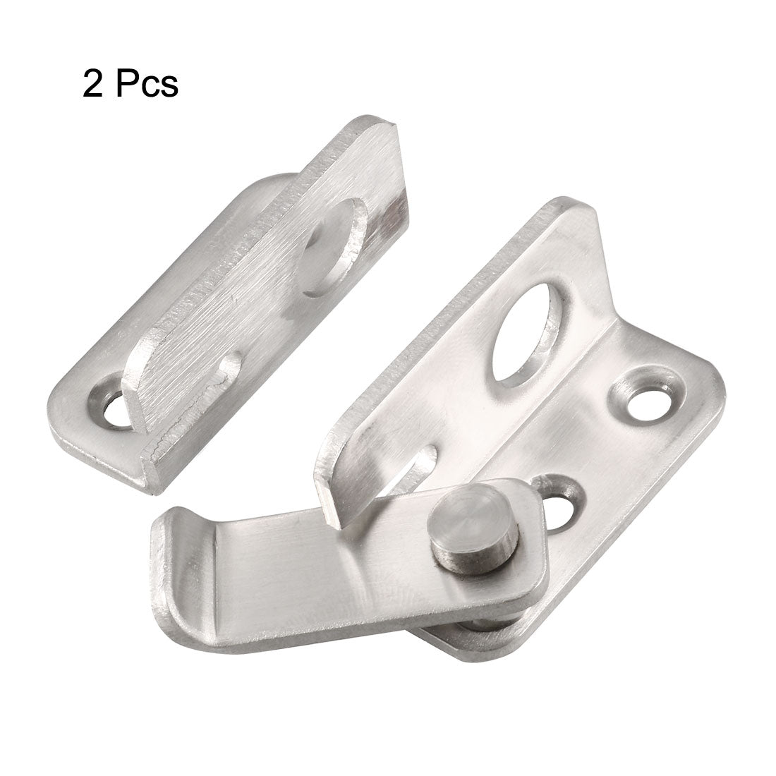 uxcell Uxcell Flip Door Latch 201 Stainless Steel 45x40mm Gate Latch Left Open Hasp Slide Lock with Padlock Hole 2 Pcs