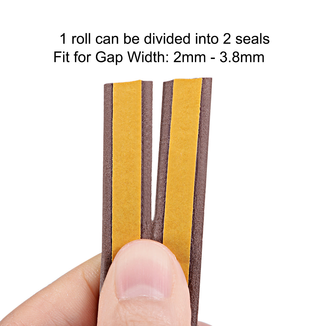 uxcell Uxcell Foam Seal Strip Adhesive Tape 9mm Width 4mm Thick, 2.5 Meters  Brown, Pcs