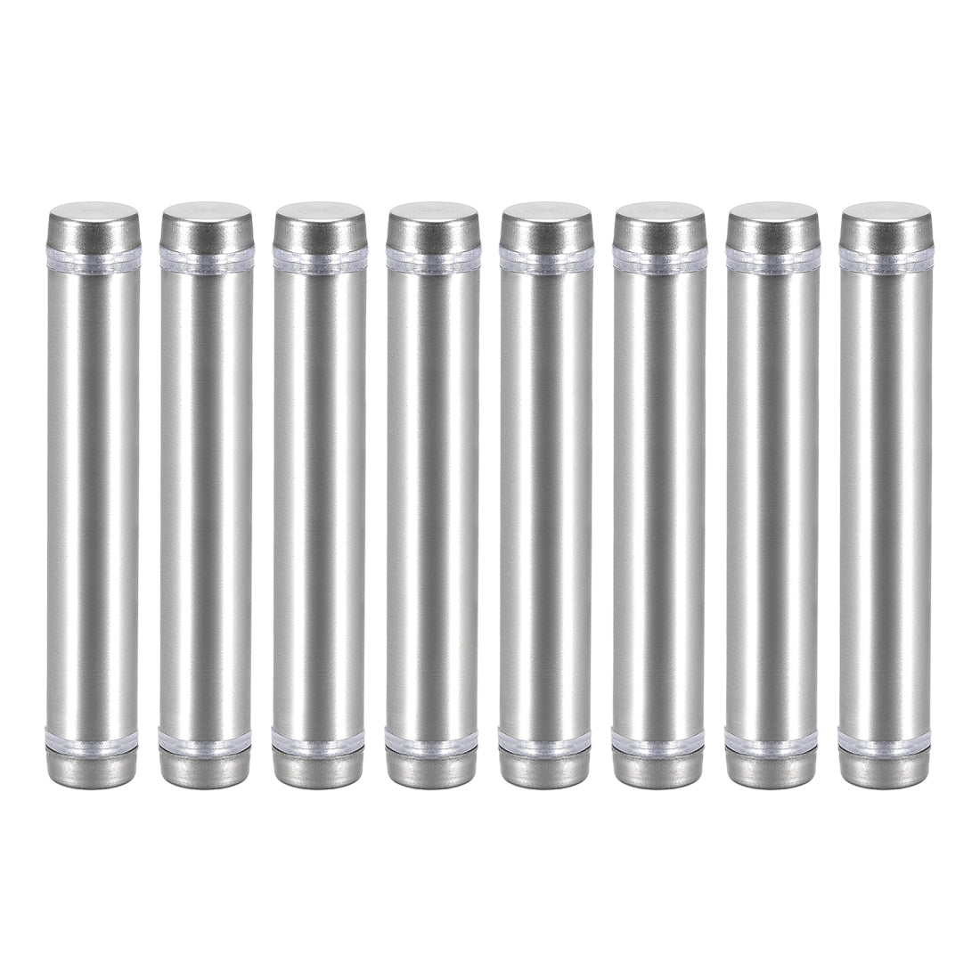 uxcell Uxcell Glass Standoff Double Head Stainless Steel Standoff Holder 12mm x 74mm 8 Pcs