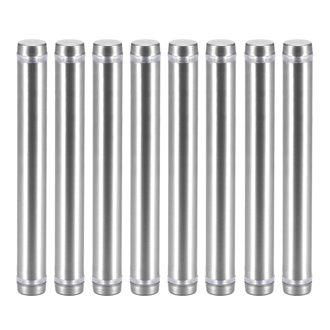 uxcell Uxcell Glass Standoff Double Head Stainless Steel Standoff Holder 12mm x 104mm 8 Pcs