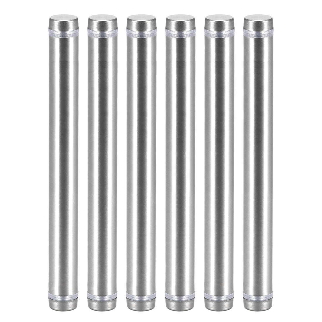 uxcell Uxcell Glass Standoff Double Head Stainless Steel Standoff Holder 12mm x 124mm 6 Pcs