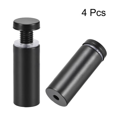 Harfington Uxcell Glass Standoff Mount Stainless Steel Wall Standoff Holder Advertising Nails 19mm Dia 51mm Length Black , 4 Pcs