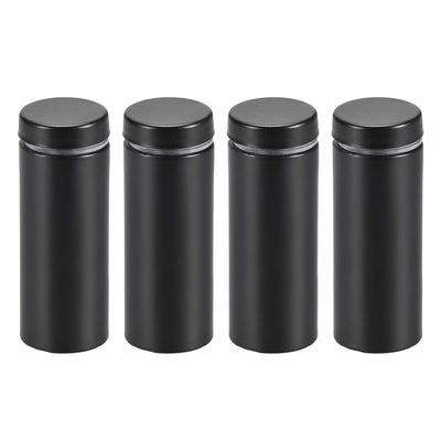 uxcell Uxcell Glass Standoff Mount Stainless Steel Wall Standoff Holder Advertising Nails 19mm Dia 51mm Length Black , 4 Pcs
