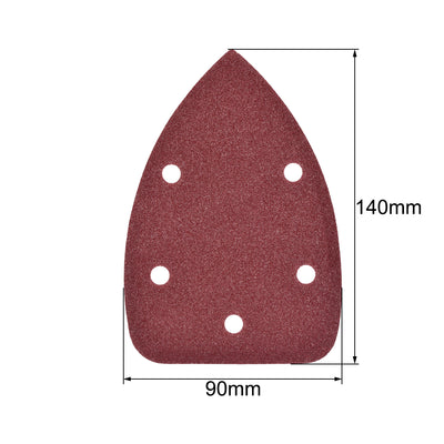 Harfington Uxcell 20pcs Triangle Detail Sander Sandpaper Sanding Paper Sander Pads Sheet Assorted 5 Hole 120/150/180/240 Grits
