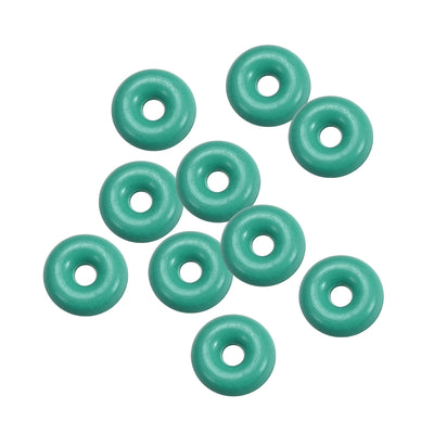 Harfington Uxcell Fluorine Rubber O Rings, 4mm OD, 1mm Inner Diameter, 1.5mm Width, Seal Gasket Green 10Pcs