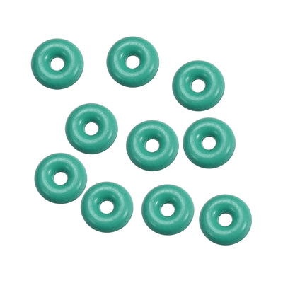 uxcell Uxcell Fluorine Rubber O Rings, 5mm OD, 2mm Inner Diameter, 1.5mm Width, Seal Gasket Green 10Pcs