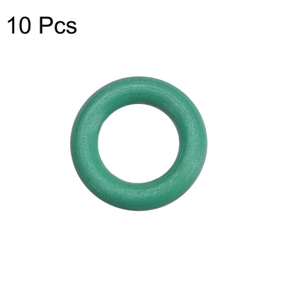 Harfington Uxcell Fluorine Rubber O Rings, 7mm OD, 4mm Inner Diameter, 1.5mm Width, Seal Gasket Green 10Pcs