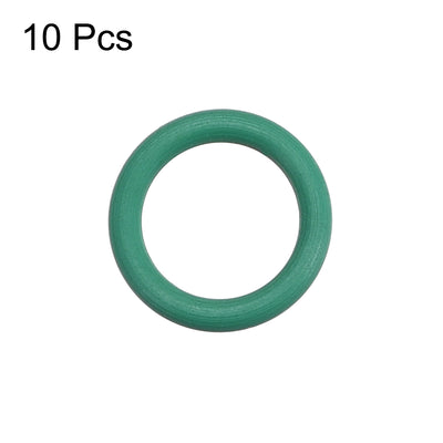 Harfington Uxcell Fluorine Rubber O Rings, 9mm OD, 6mm Inner Diameter, 1.5mm Width, Seal Gasket Green 10Pcs