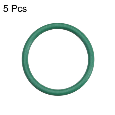 Harfington Uxcell Fluorine Rubber O Rings, 15mm OD, 12mm Inner Diameter, 1.5mm Width, Seal Gasket Green 5Pcs