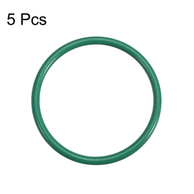 Harfington Uxcell Fluorine Rubber O Rings, 21mm OD, 18mm Inner Diameter, 1.5mm Width, Seal Gasket Green 5Pcs