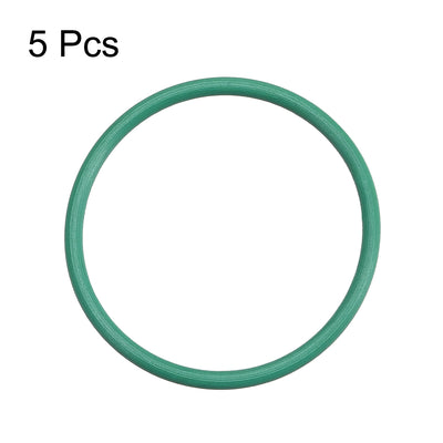 Harfington Uxcell Fluorine Rubber O Rings, 24mm OD, 21mm Inner Diameter, 1.5mm Width, Seal Gasket Green 5Pcs