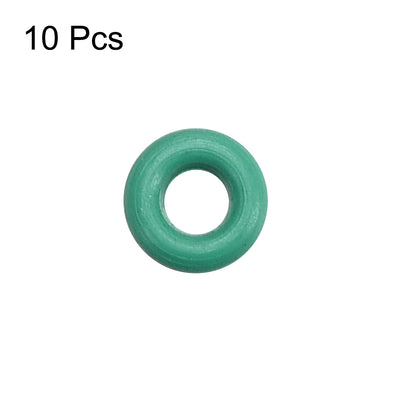 Harfington Uxcell Fluorine Rubber O Rings, 4.5mm OD, 1.5mm Inner Diameter, 1.5mm Width, Seal Gasket Green 10Pcs