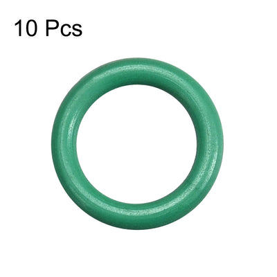 Harfington Uxcell Fluorine Rubber O Rings, 9.5mm OD, 6.5mm Inner Diameter, 1.5mm Width, Seal Gasket Green 10Pcs