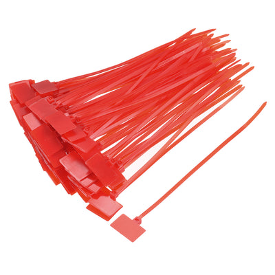 Harfington Uxcell Cable Zip Ties 6 Inch Label Tag Mark Self-Locking Nylon Wire Strap Red 50pcs