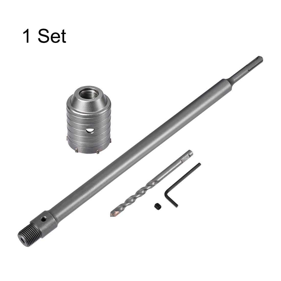 uxcell Uxcell Wall Hole Drill Bit Cement Stone Hole Saw Cutter with Connecting Rod Drill for SDS X4 Impact Drill