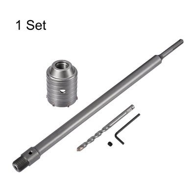 Harfington Uxcell Wall Hole Drill Bit Cement Stone Hole Saw Cutter with Connecting Rod Drill for SDS X4 Impact Drill