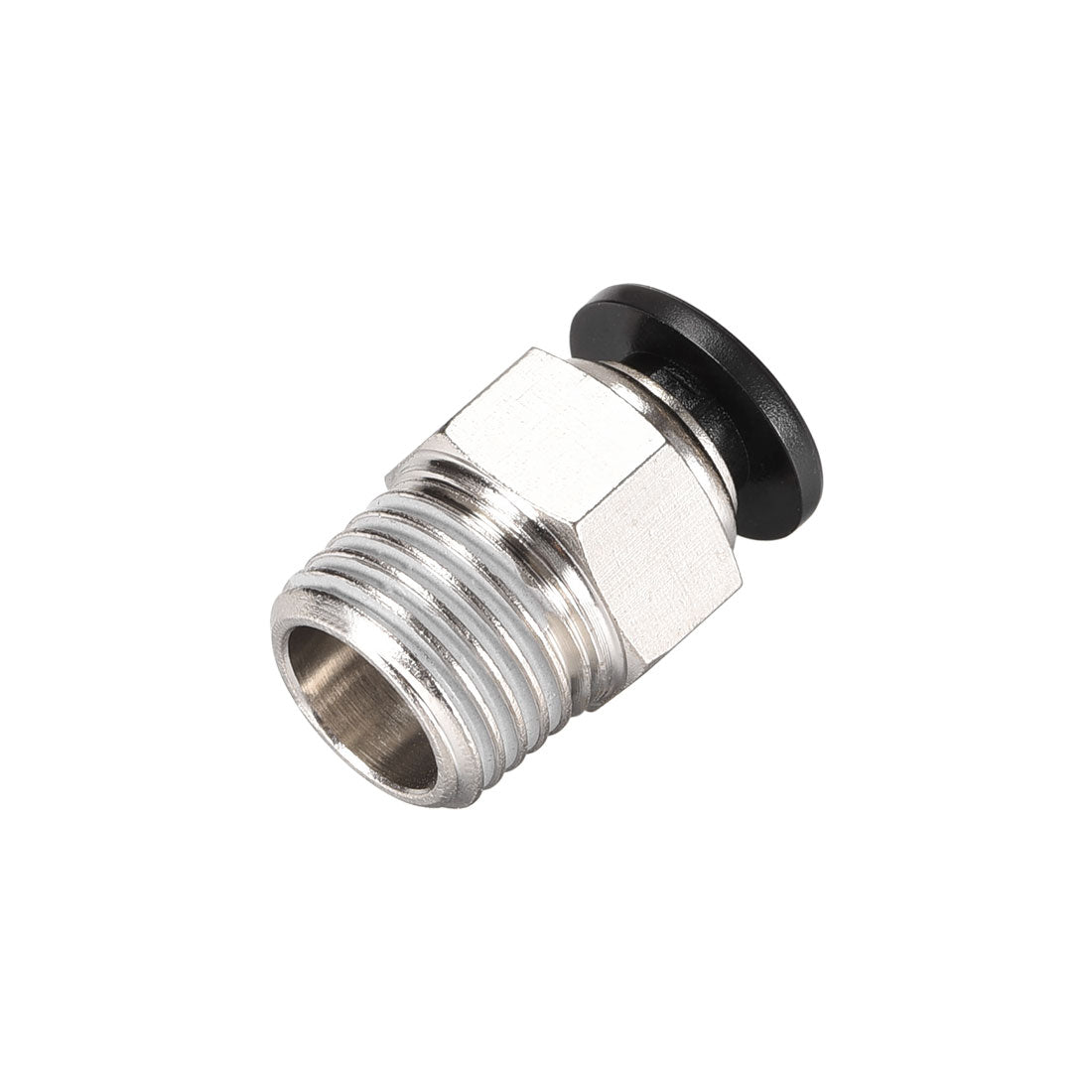 uxcell Uxcell Straight Pneumatic Push to Quick Connect Fittings 1/4NPT Male x 6mm Tube OD Silver Tone