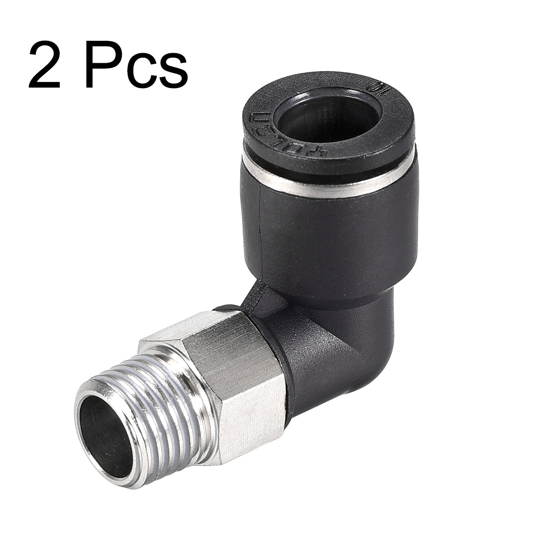 uxcell Uxcell Push to Connect Tube Fitting Male Elbow 10mm Tube OD x 1/4 NPT Thread Pneumatic Air Push Fit Lock Fitting 2pcs