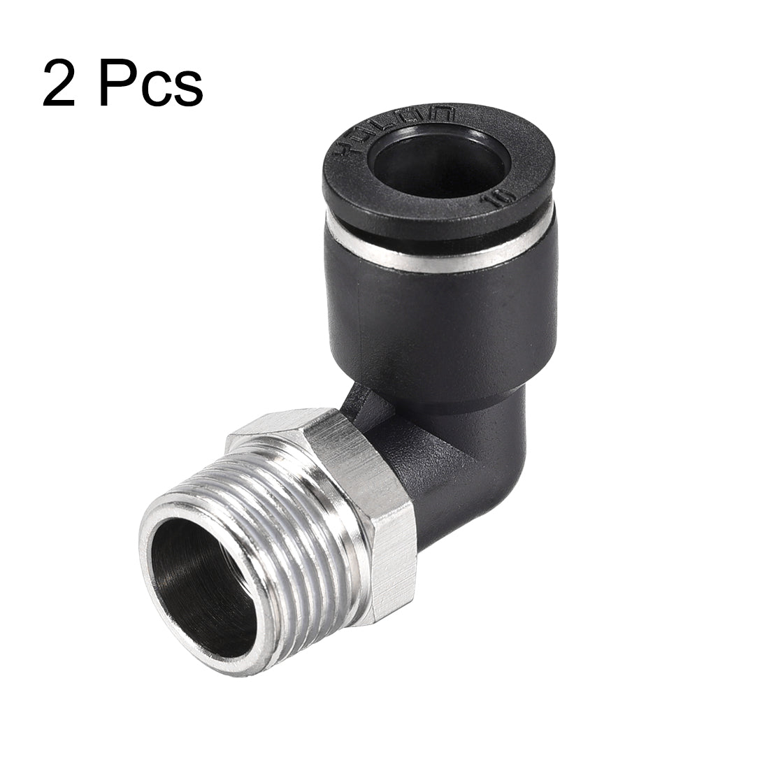 uxcell Uxcell Push to Connect Tube Fitting Male Elbow 10mm Tube OD x 3/8 NPT Thread Pneumatic Air Push Fit Lock Fitting 2pcs