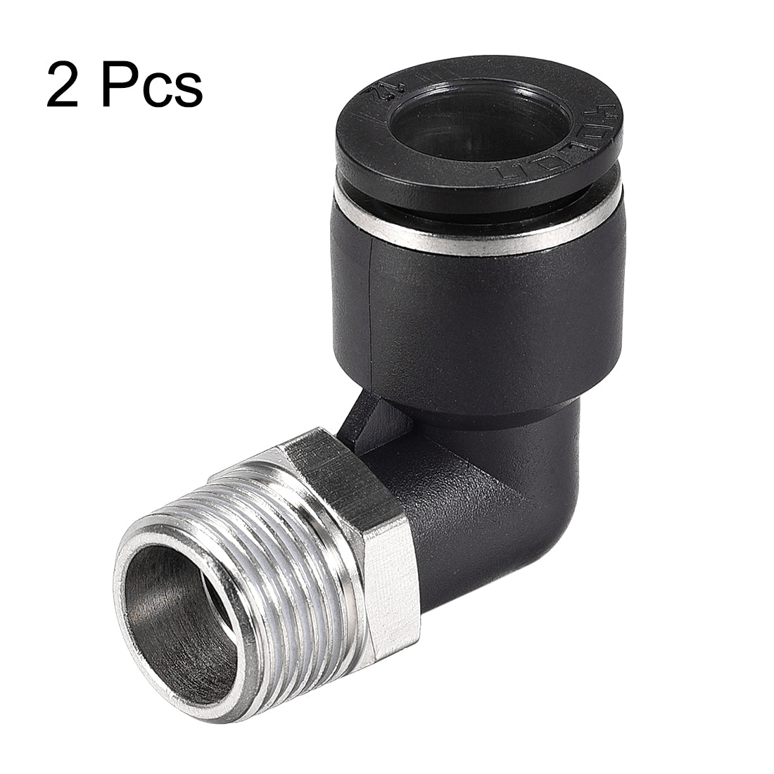 uxcell Uxcell Push to Connect Tube Fitting Male Elbow 12mm Tube OD x 3/8 NPT Thread Pneumatic Air Push Fit Lock Fitting 2pcs