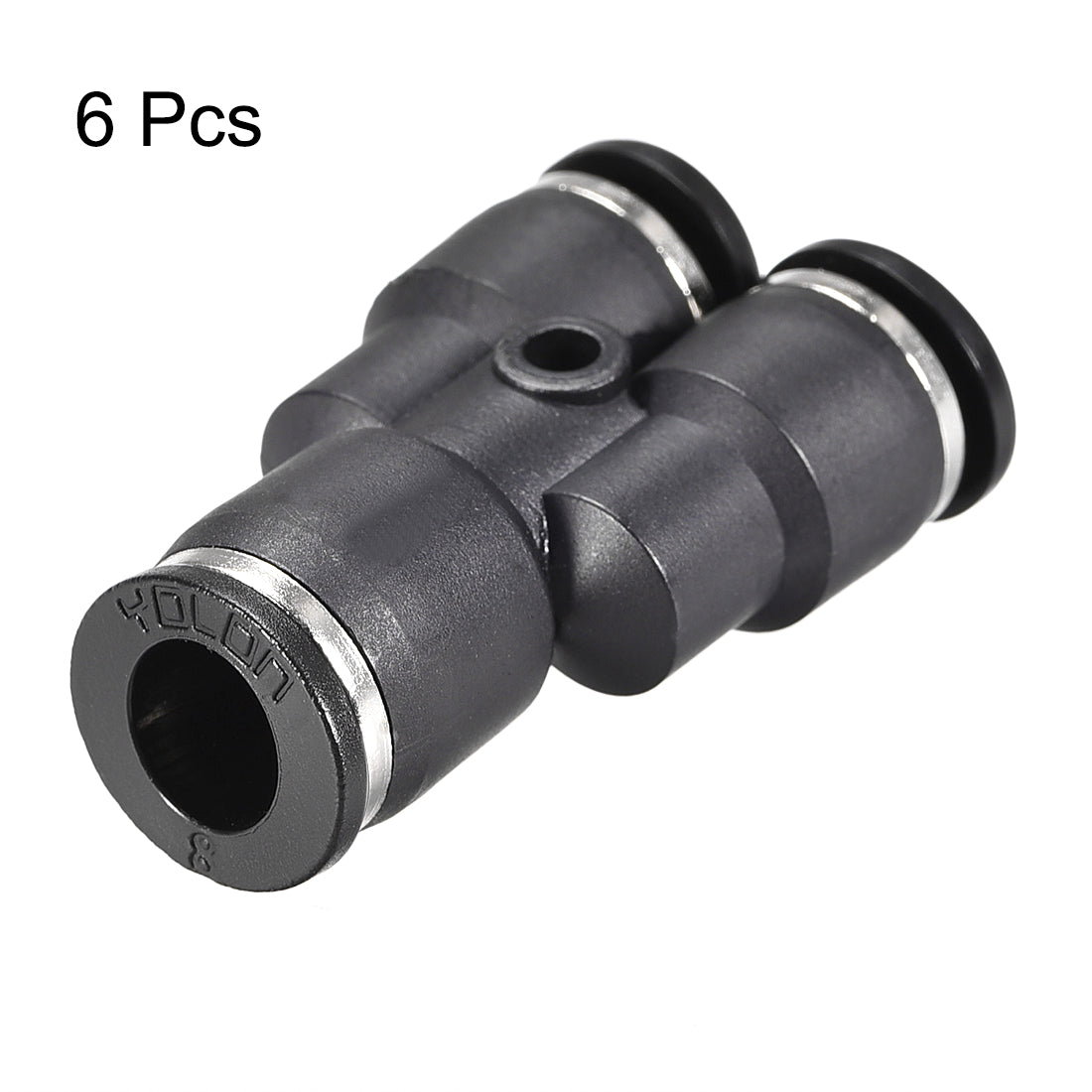uxcell Uxcell Plastic Connect Y Splitter Push to Tube Fittings 8mm x 6mm OD Push Lock 6pcs