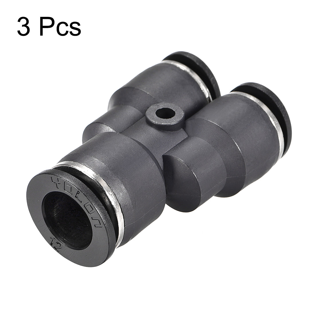 uxcell Uxcell Plastic Connect Y Splitter Push To Tube Fittings 12mm X 10mm OD Push Lock 3pcs