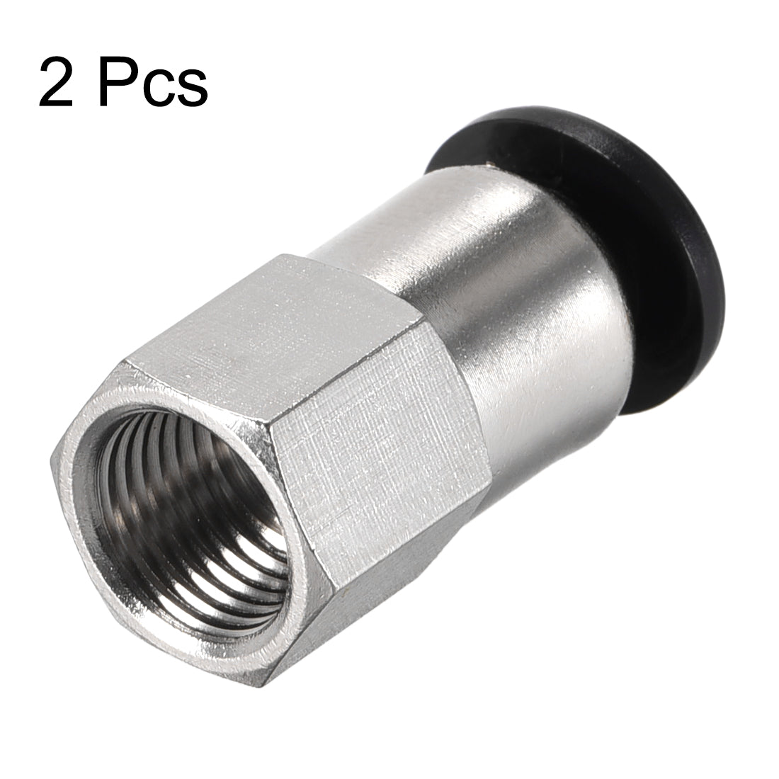 uxcell Uxcell Push to Connect Tube Fitting Adapter 6mm Tube OD x 1/8 PT Female Straight Pneumatic Connecter Pipe Fitting 2pcs