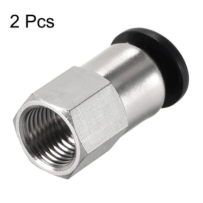 Harfington Uxcell Push to Connect Tube Fitting Adapter 6mm Tube OD x 1/8 PT Female Straight Pneumatic Connecter Pipe Fitting 2pcs