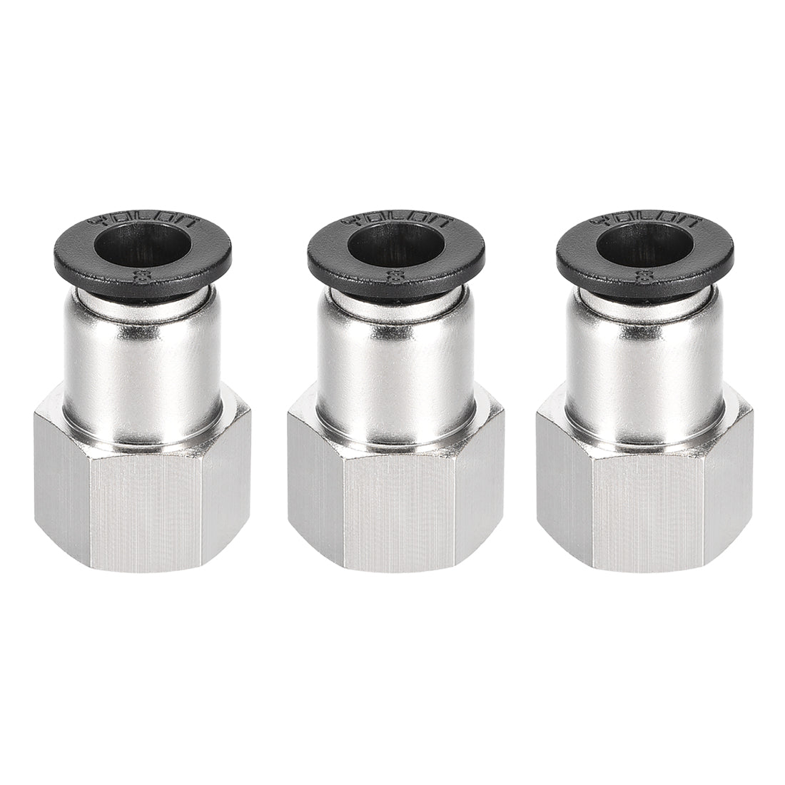 uxcell Uxcell Push to Connect Tube Fitting Adapter 8mm Tube OD x 1/4PT Female Straight 3pcs