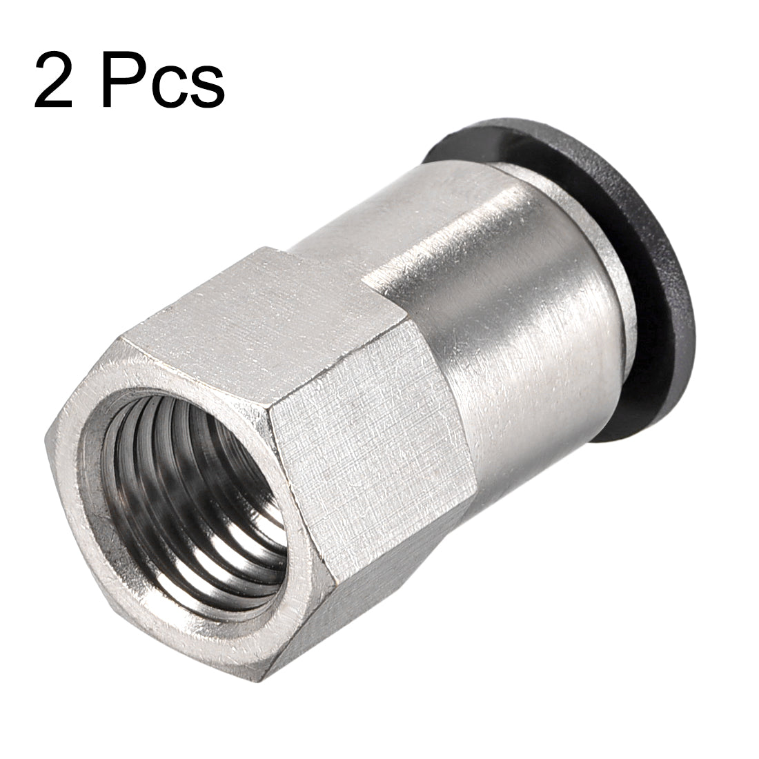 uxcell Uxcell Push to Connect Tube Fitting Adapter 10mm Tube OD x 1/4 BSPT Female Straight Pneumatic Connecter Pipe Fitting 2pcs