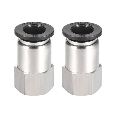 Harfington Uxcell Push to Connect Tube Fitting Adapter 10mm Tube OD x 1/4 BSPT Female Straight Pneumatic Connecter Pipe Fitting 2pcs