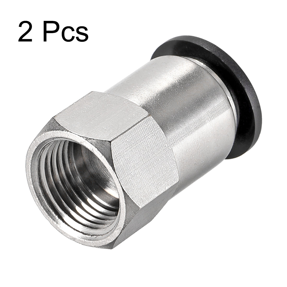 uxcell Uxcell Push to Connect Tube Fitting Adapter 12mm Tube OD x 3/8PT Female Straight 2pcs