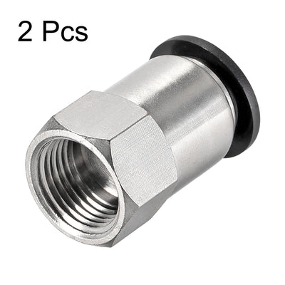 Harfington Uxcell Push to Connect Tube Fitting Adapter 12mm Tube OD x 3/8PT Female Straight 2pcs