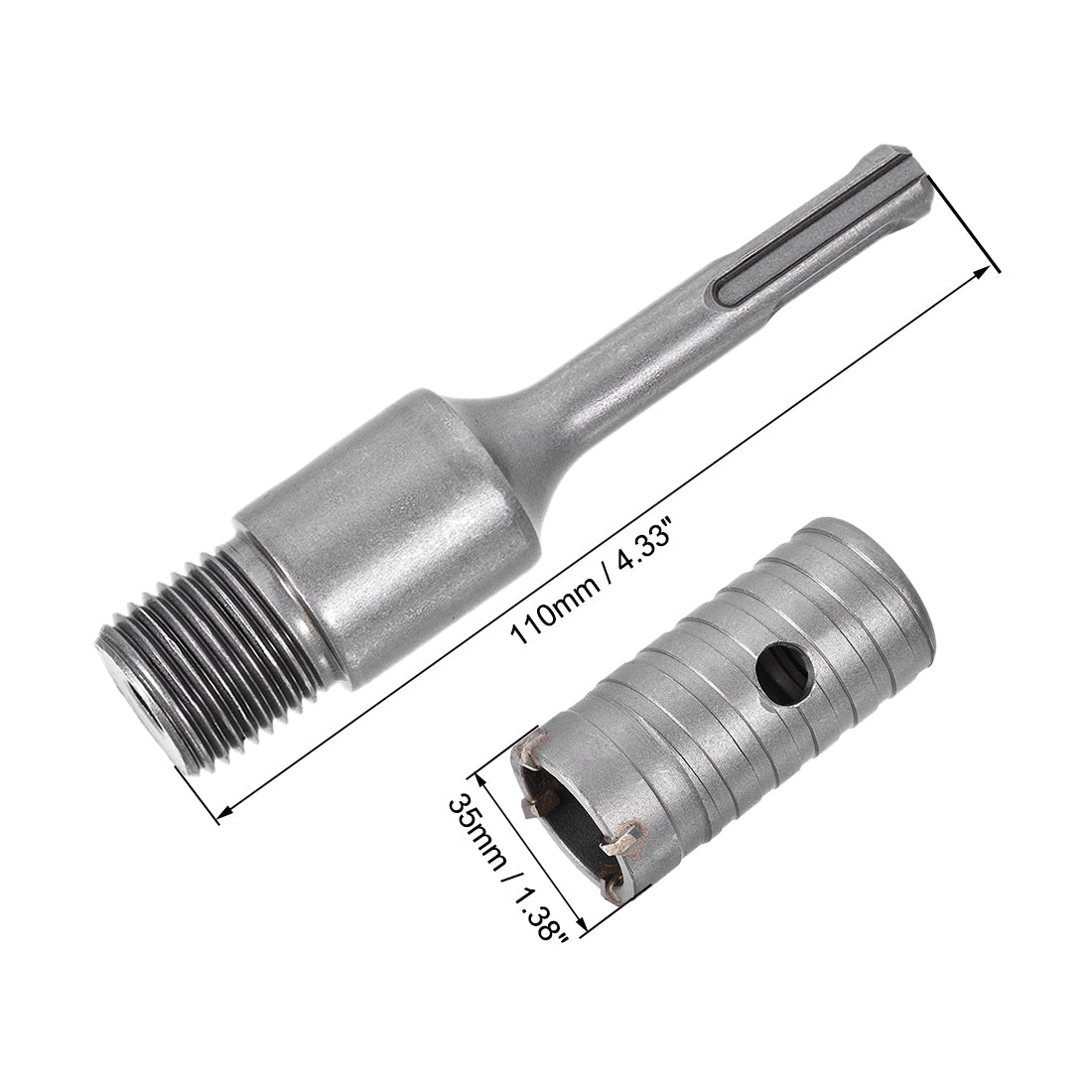 uxcell Uxcell Wall Hole Drill Bit Hole Saw Connecting Rod Drill for SDS X4 Impact Drill
