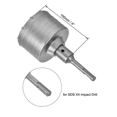 Harfington Uxcell Wall Hole Drill Bit Hole Saw Connecting Rod Drill for SDS X4 Impact Drill